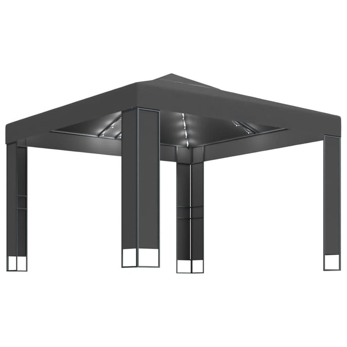 Pavilion cu acoperiș dublu & lumini LED, antracit, 3x3 m - WALTI WALTI