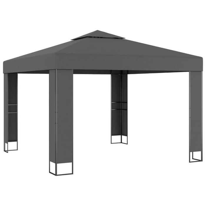 Pavilion cu acoperiș dublu & lumini LED, antracit, 3x3 m - WALTI WALTI