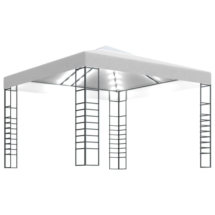 Pavilion de grădină cu șiruri de lumini LED, alb, 3x3 m - WALTI WALTI