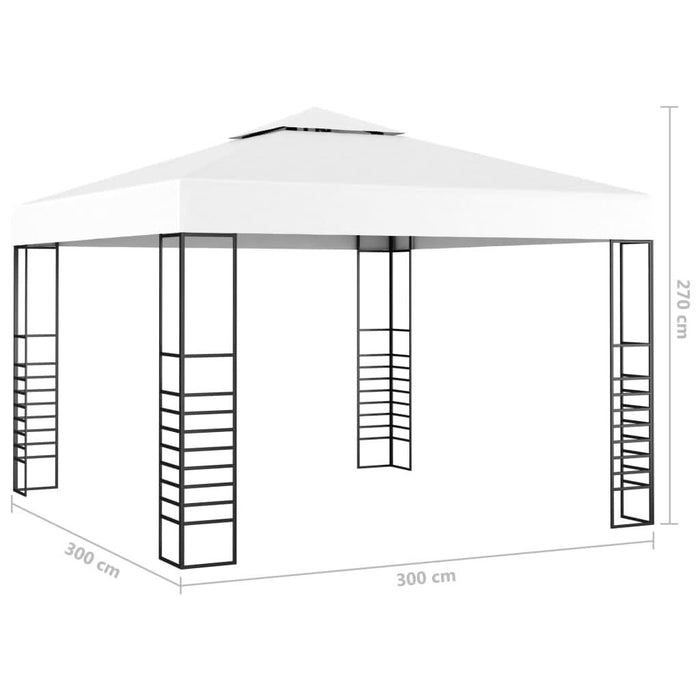 Pavilion de grădină cu șiruri de lumini LED, alb, 3x3 m - WALTI WALTI