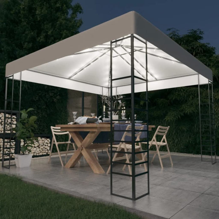 Pavilion de grădină cu șiruri de lumini LED, alb, 3x3 m - WALTI WALTI