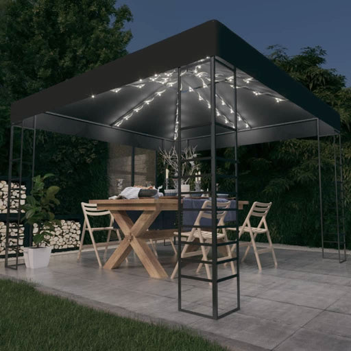 Pavilion de grădină cu șiruri de lumini LED, antracit, 3x3 m - WALTI WALTI