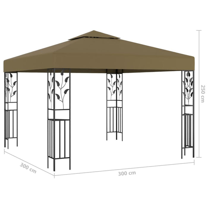 Pavilion cu șiruri de lumini LED, gri taupe, 3x3m, - WALTI WALTI