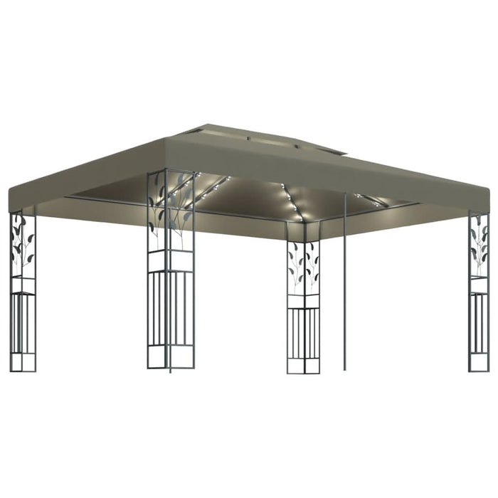 Pavilion cu acoperiș dublu & lumini LED, gri taupe, 3x4m - WALTI WALTI