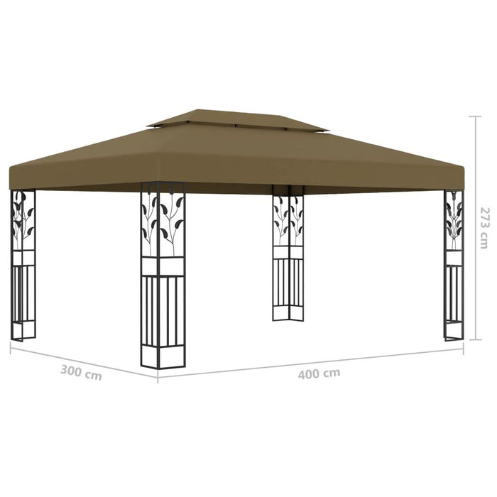 Pavilion cu acoperiș dublu & lumini LED, gri taupe, 3x4m - WALTI WALTI