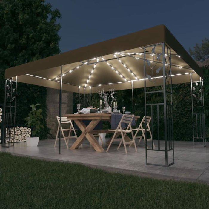 Pavilion cu acoperiș dublu & lumini LED, gri taupe, 3x4m - WALTI WALTI