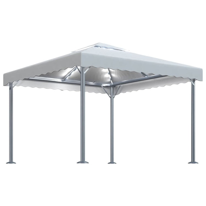 Pavilion cu șiruri de lumini LED, crem, 300x300 cm, aluminiu - WALTI WALTI