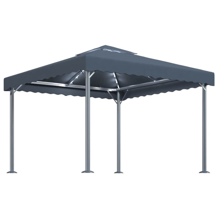 Pavilion cu șiruri de lumini LED, antracit, 300x300cm aluminiu - WALTI WALTI