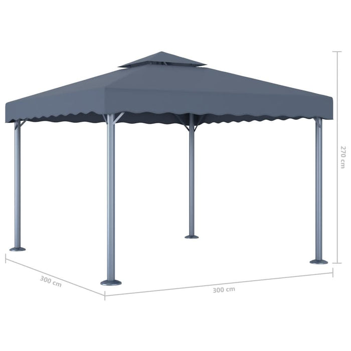 Pavilion cu șiruri de lumini LED, antracit, 300x300cm aluminiu - WALTI WALTI