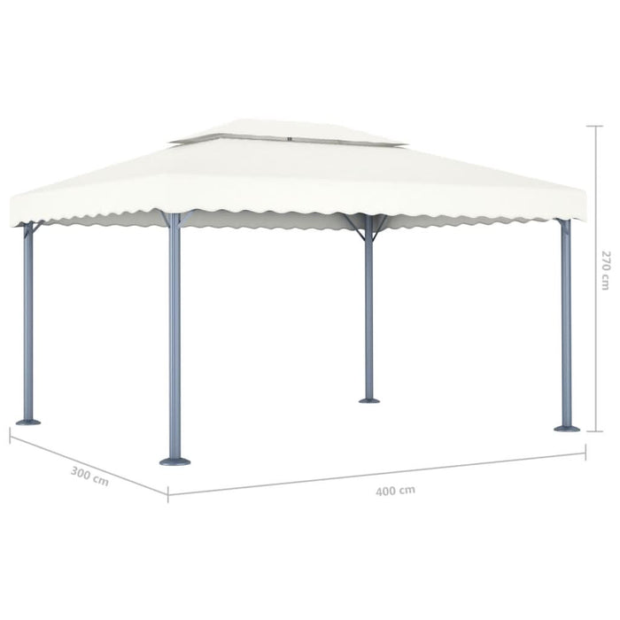 Pavilion cu șiruri lumini LED, crem, 400x300 cm, aluminiu - WALTI WALTI