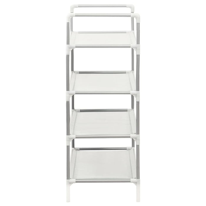 Raft încălțăminte 4 etajere, argintiu, metal și textil nețesut - WALTI WALTI