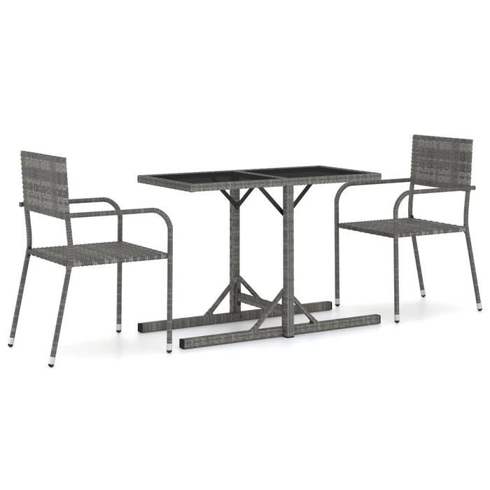Set mobilier de grădină, 3 piese, gri - WALTI WALTI