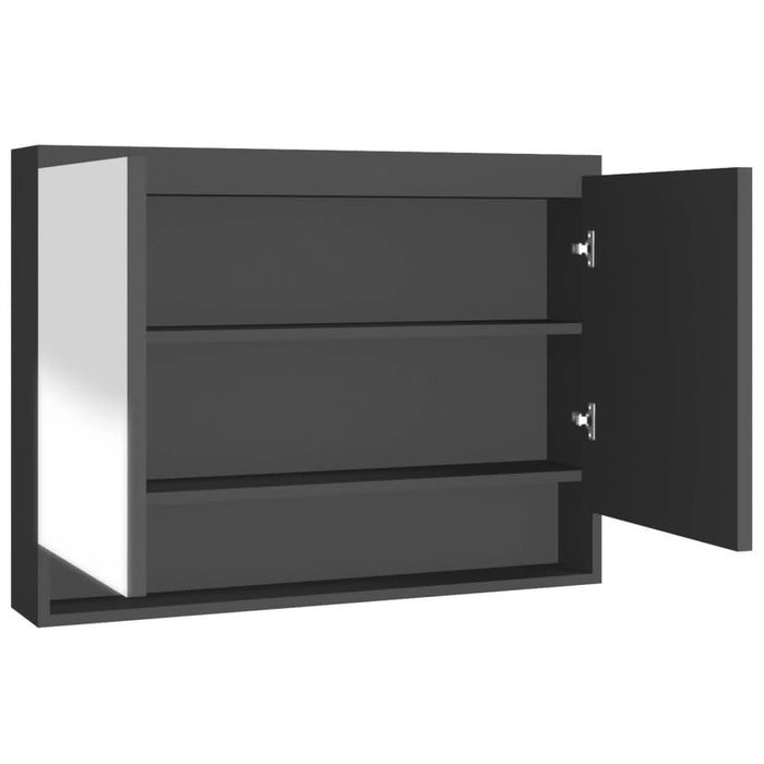 Dulap de baie cu oglindă, antracit, 80x15x60 cm, MDF - WALTI WALTI