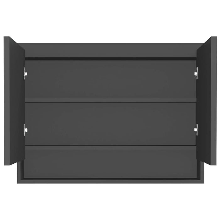 Dulap de baie cu oglindă, antracit, 80x15x60 cm, MDF - WALTI WALTI