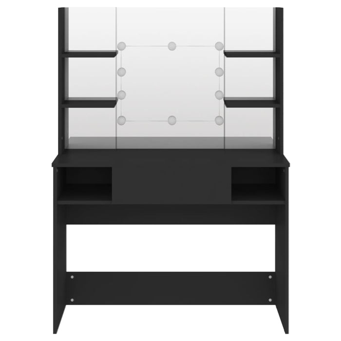 Masă machiaj cu lumini LED, negru, 100x40x135 cm , MDF - WALTI WALTI