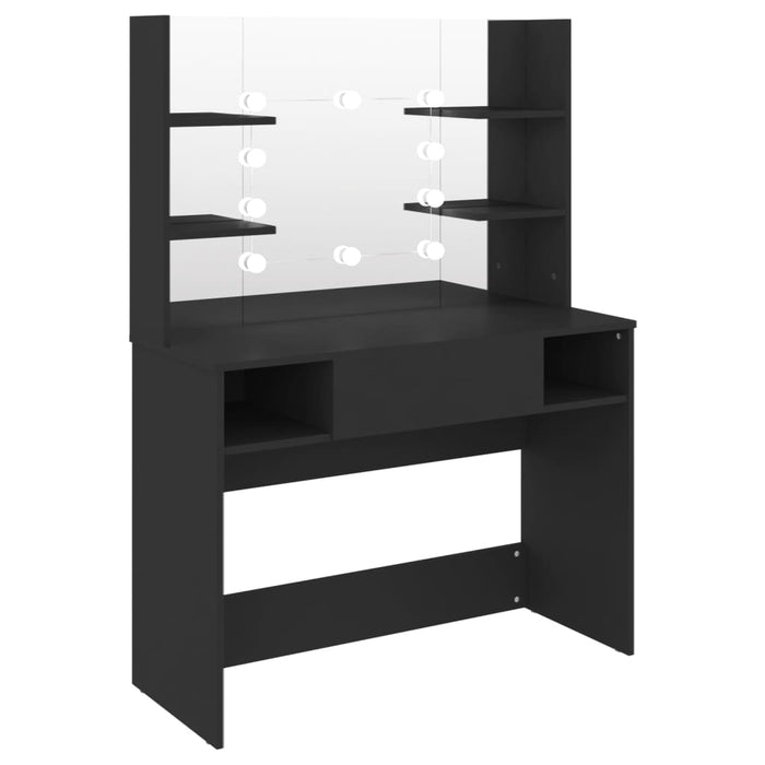 Masă machiaj cu lumini LED, negru, 100x40x135 cm , MDF - WALTI WALTI