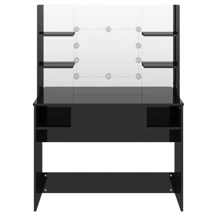 Masă de machiaj cu lumini LED, negru lucios, 100x40x135 cm, MDF - WALTI WALTI