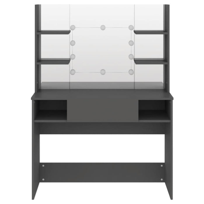 Masă machiaj cu lumini LED, gri, 100x40x135 cm , MDF - WALTI WALTI