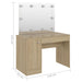 Masă de machiaj cu lumini LED, stejar, 110x55x145 cm, MDF - WALTI WALTI