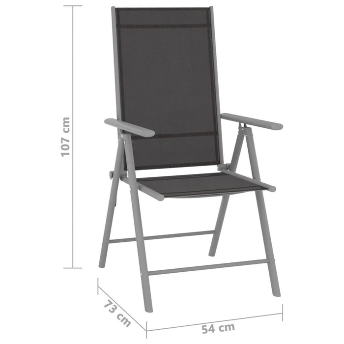 Set mobilier de grădină, 9 piese, negru și argintiu - WALTI WALTI