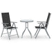 Set mobilier bistro, 3 piese, argintiu, aluminiu și textilenă - WALTI WALTI