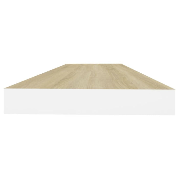 Rafturi perete suspendate 2 buc. stejar/alb 80x23,5x3,8 cm, MDF - WALTI WALTI