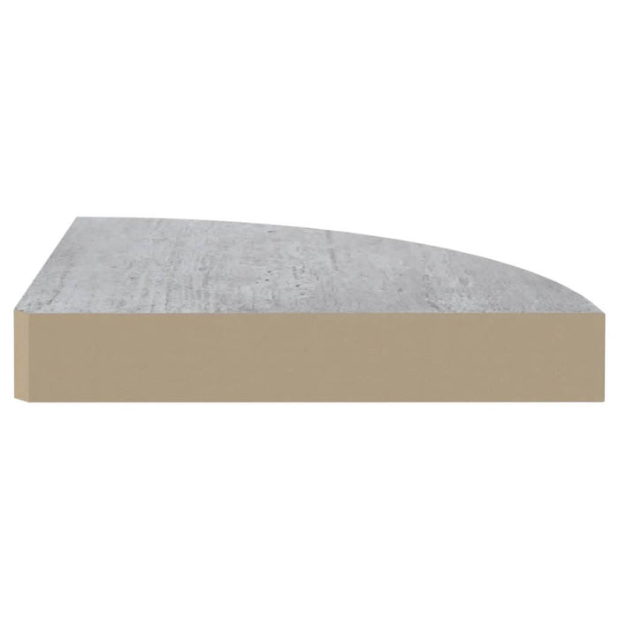 Rafturi de colț de perete, 4 buc., gri beton, 25x25x3,8 cm, MDF - WALTI WALTI