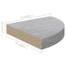 Rafturi de colț de perete, 4 buc., gri beton, 25x25x3,8 cm, MDF - WALTI WALTI