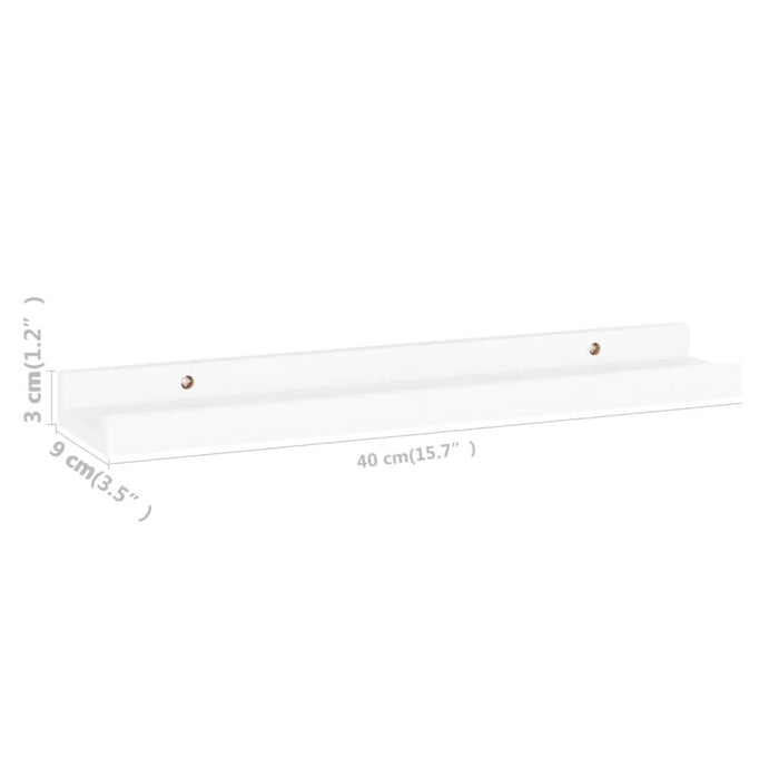 Rafturi de perete, 4 buc., alb, 40x9x3 cm - WALTI WALTI