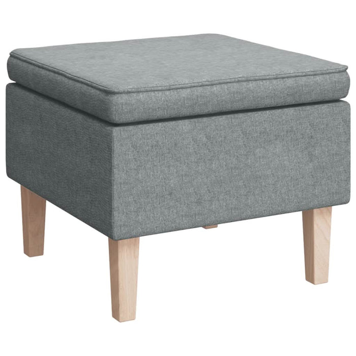 Scaun cu picioare din lemn, gri deschis, material textil - WALTI WALTI
