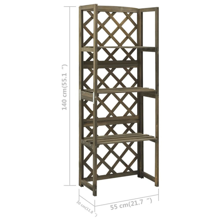 Spalier cu rafturi, gri, 55x30x140 cm, lemn masiv brad - WALTI WALTI