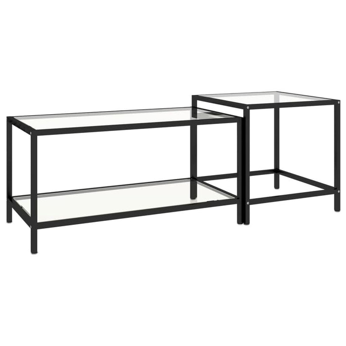 Mese de ceai, 2 buc., transparent, sticlă securizată - WALTI WALTI