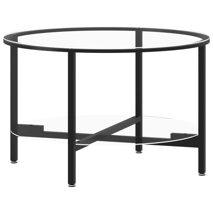Masă de ceai, negru și transparent,70 cm, sticlă securizată - WALTI WALTI