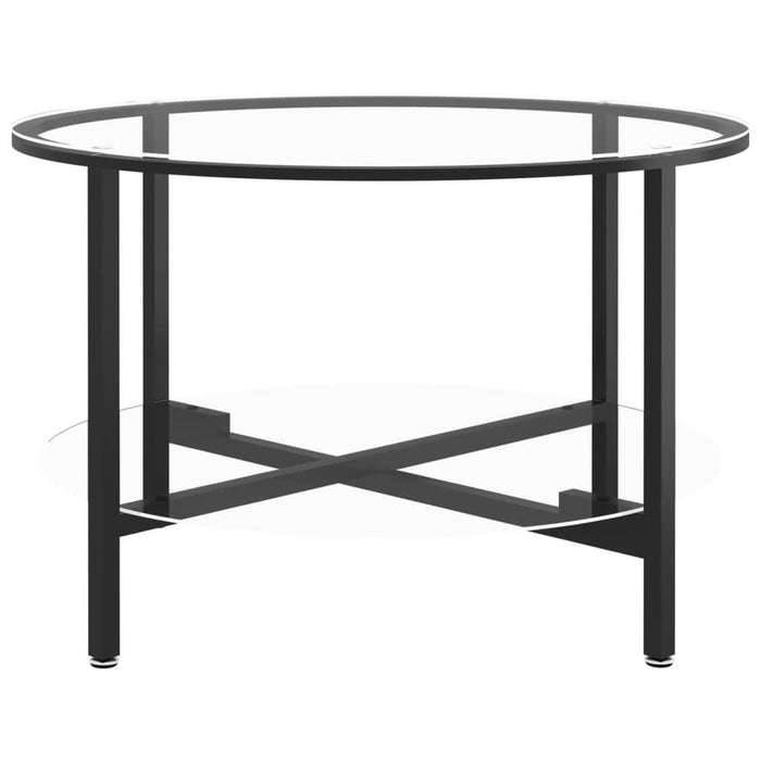 Masă de ceai, negru și transparent,70 cm, sticlă securizată - WALTI WALTI