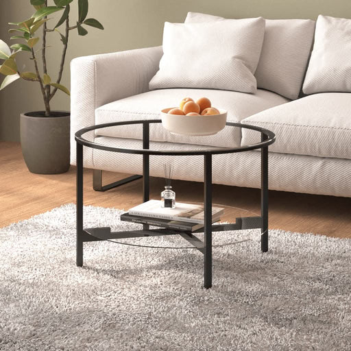 Masă de ceai, negru și transparent,70 cm, sticlă securizată - WALTI WALTI