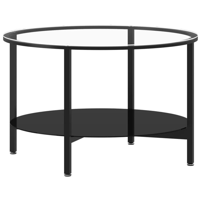 Masă de ceai ,negru și transparent, 70 cm, sticlă securizată - WALTI WALTI
