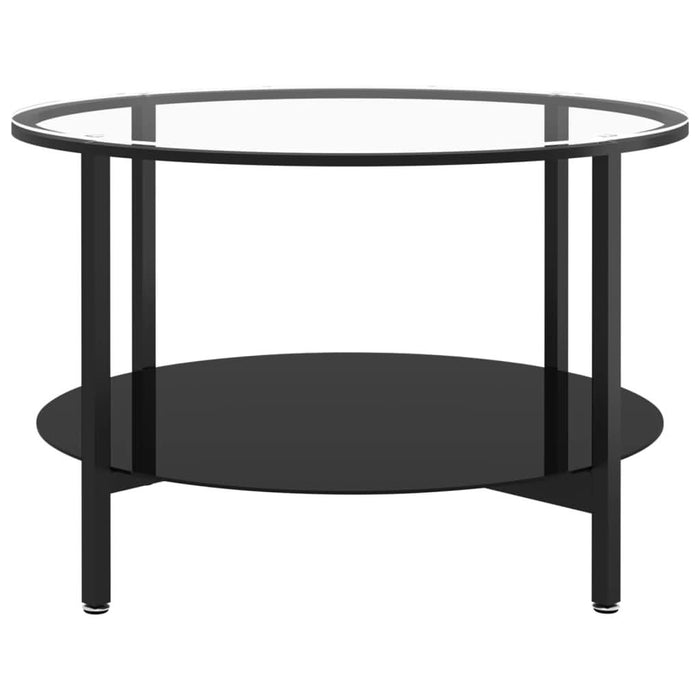 Masă de ceai ,negru și transparent, 70 cm, sticlă securizată - WALTI WALTI