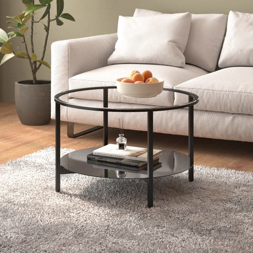 Masă de ceai ,negru și transparent, 70 cm, sticlă securizată - WALTI WALTI