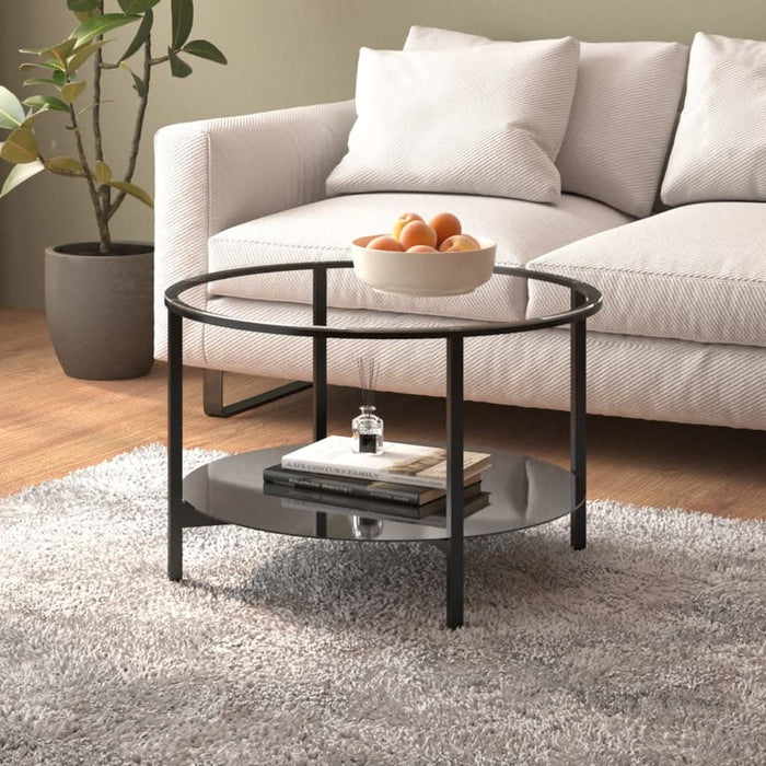 Masă de ceai ,negru și transparent, 70 cm, sticlă securizată - WALTI WALTI