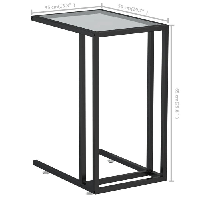 Masă laterală de calculator negru 50x35x65 cm sticlă securizată - WALTI WALTI