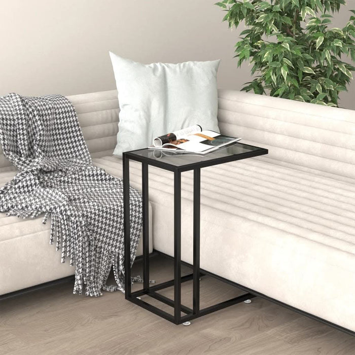 Masă laterală de calculator negru 50x35x65 cm sticlă securizată - WALTI WALTI