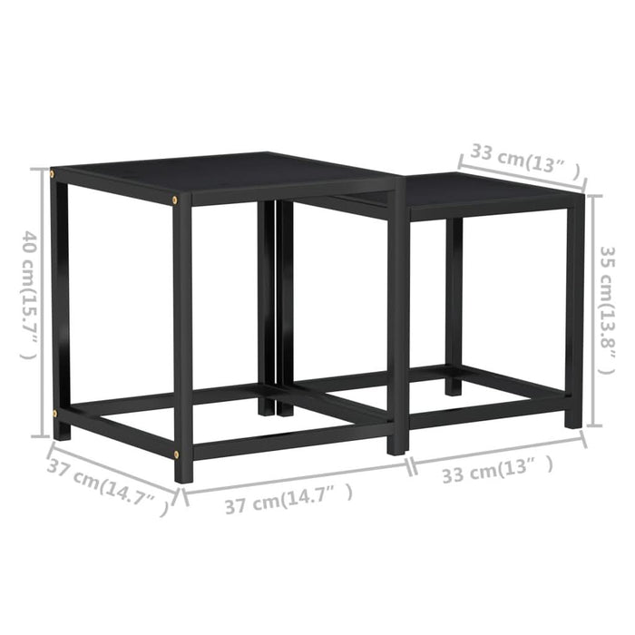 Mese de ceai, 2 buc., negru, MDF - WALTI WALTI