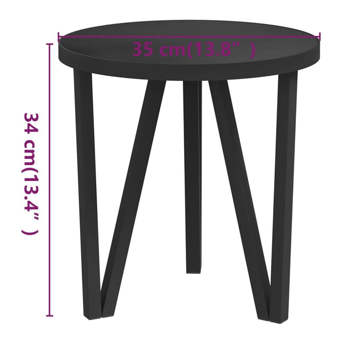Masă de ceai, negru, Ø35 cm, MDF - WALTI WALTI