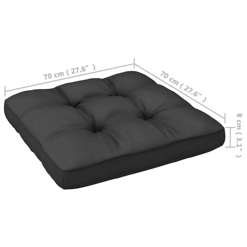 Set mobilier grădină cu perne, 6 piese, negru, lemn masiv pin - WALTI