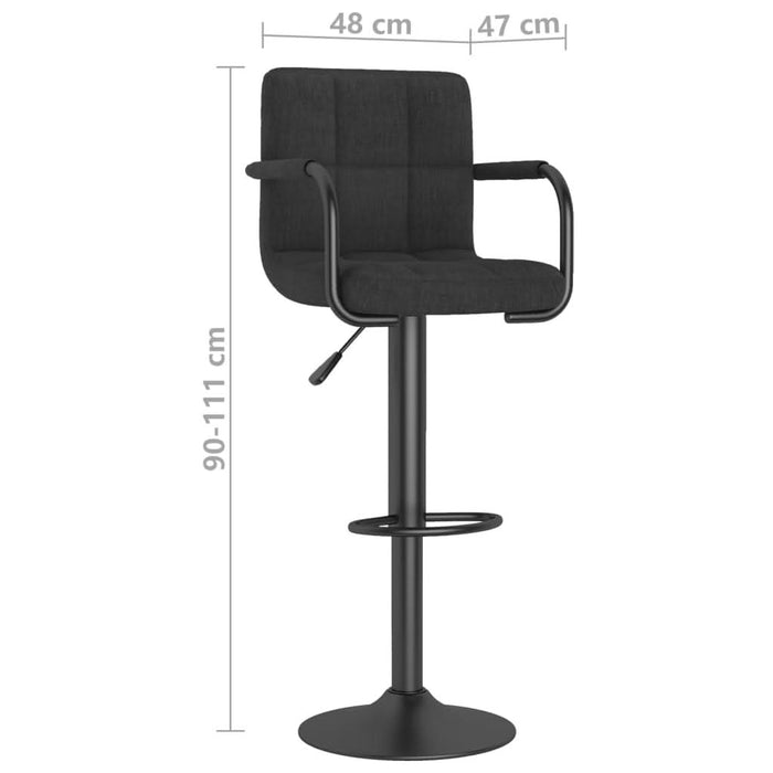 Scaune de bar, 2 buc., negru, material textil - WALTI WALTI