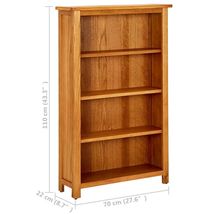 Bibliotecă cu 4 rafturi, 70x22x110 cm, lemn masiv de stejar - WALTI WALTI