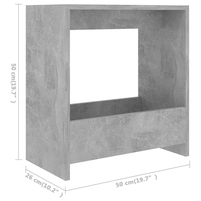Masă laterală, gri beton, 50x26x50 cm, PAL - WALTI WALTI