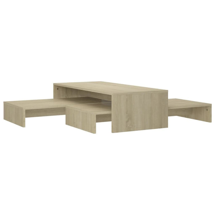 Set măsuțe de cafea suprapuse stejar sonoma 100x100x26,5 cm PAL - WALTI WALTI
