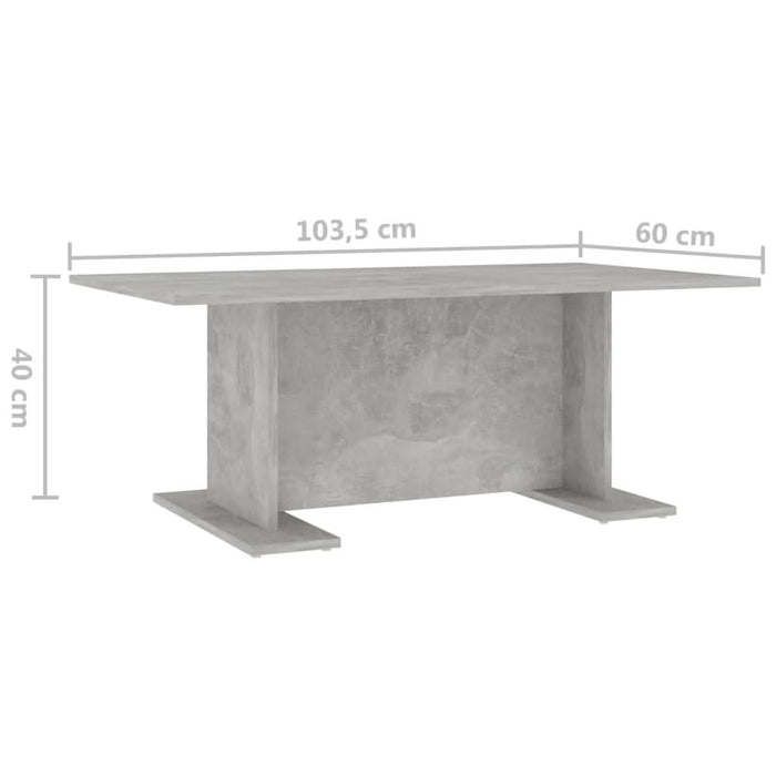 Măsuță de cafea, gri beton, 103,5 x 60 x 40 cm, PAL - WALTI WALTI