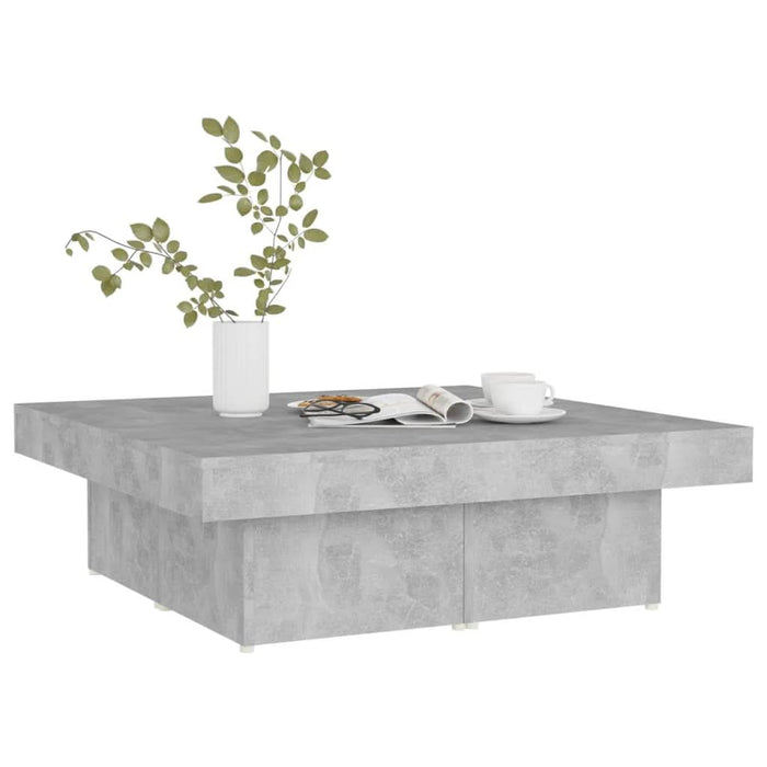 Măsuță de cafea, gri beton, 90x90x28 cm, PAL - WALTI WALTI